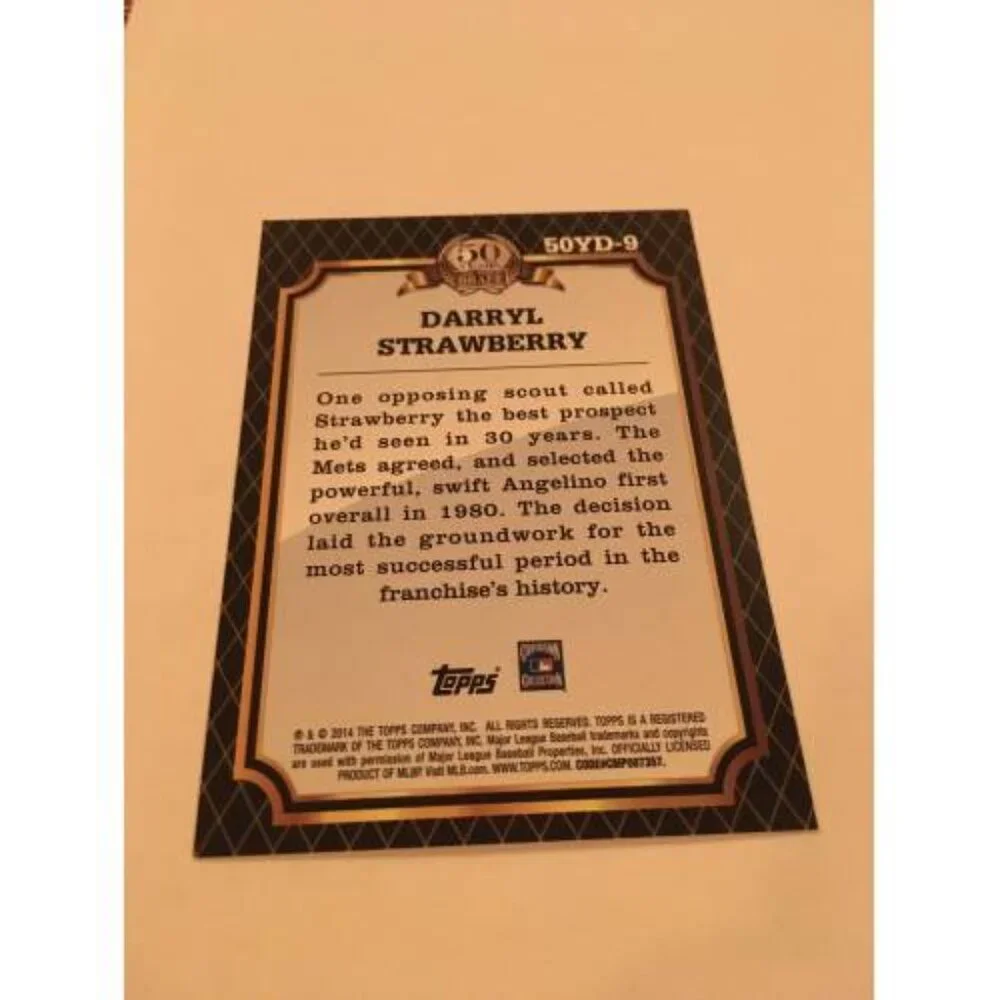 2014 Topps 50 Years of the Draft #50YD9 Darryl Strawberry Mets (061)